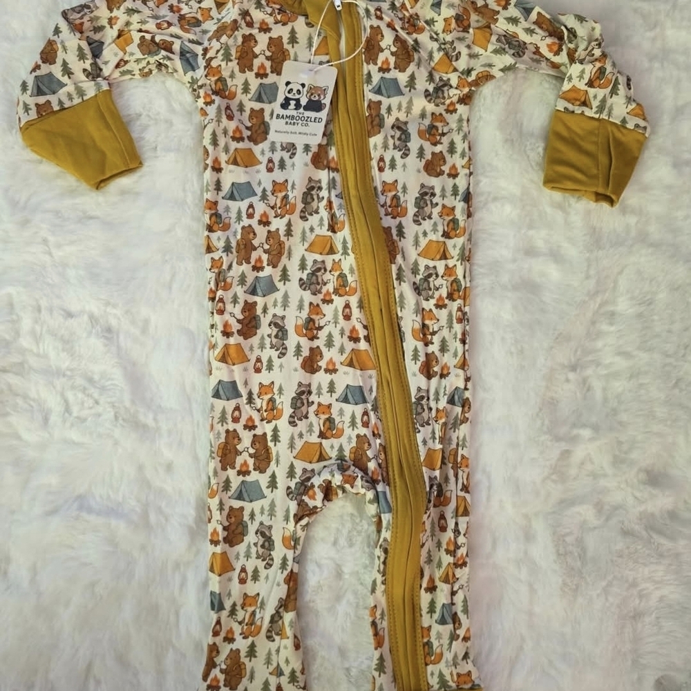 BAMBOO Zippy - Woodland Critters Camping - Bamboozled Baby Exclusive Print